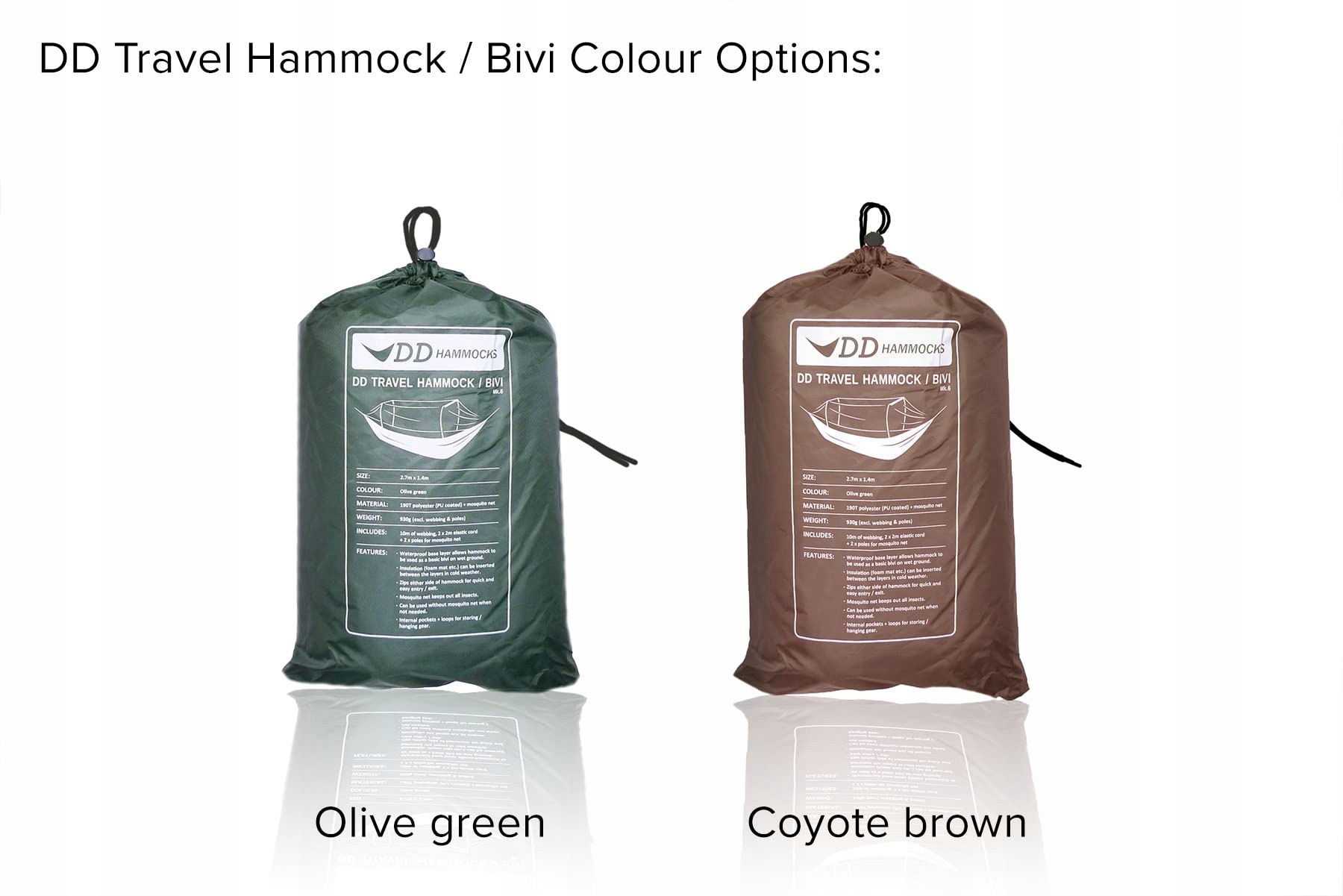 DD HAMMOCKS Hamak Podróżny Bivi Coyote Brown Lekki i Wytrzymały — miniatura 3