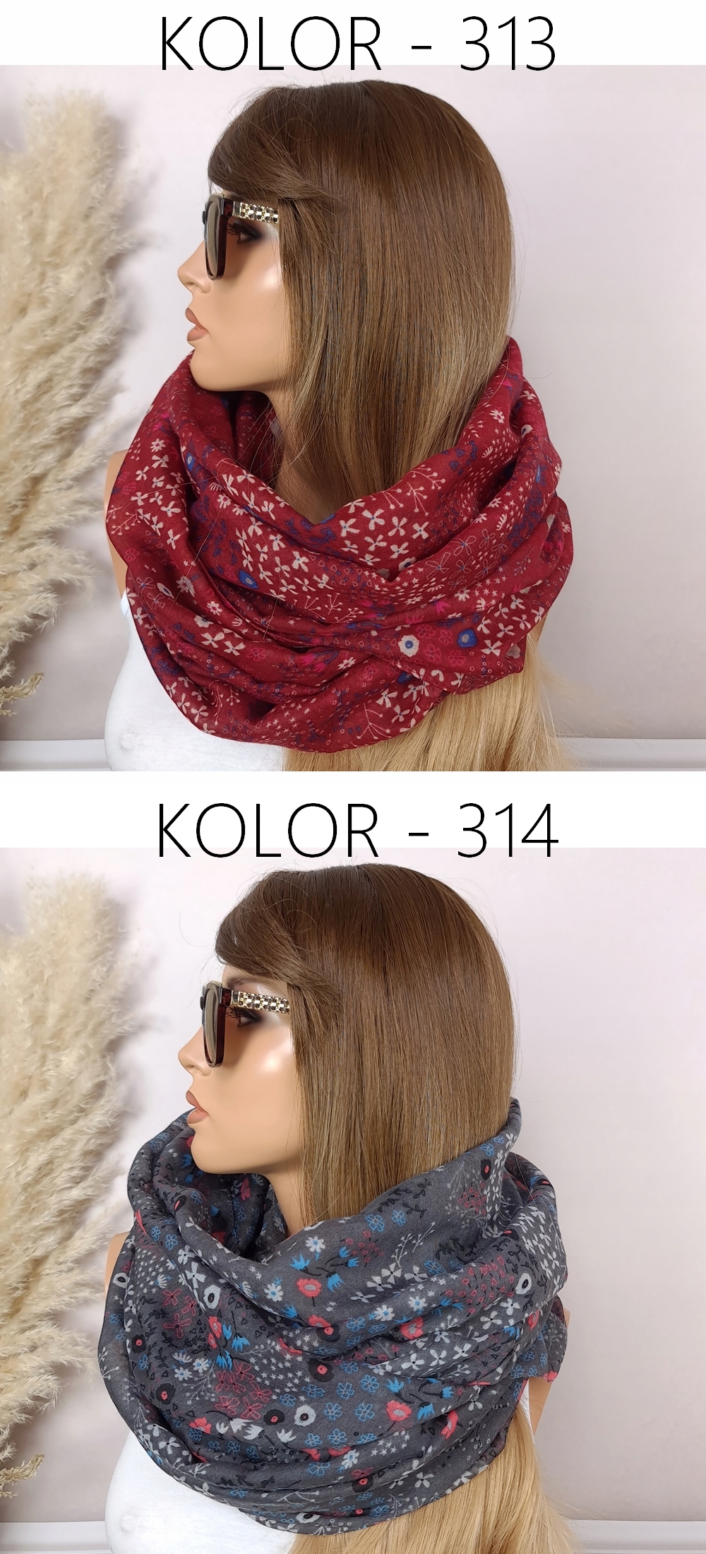 JESIENNY duży KOMIN damski szal apaszka NOWE WZORY Materiał dominujący inny