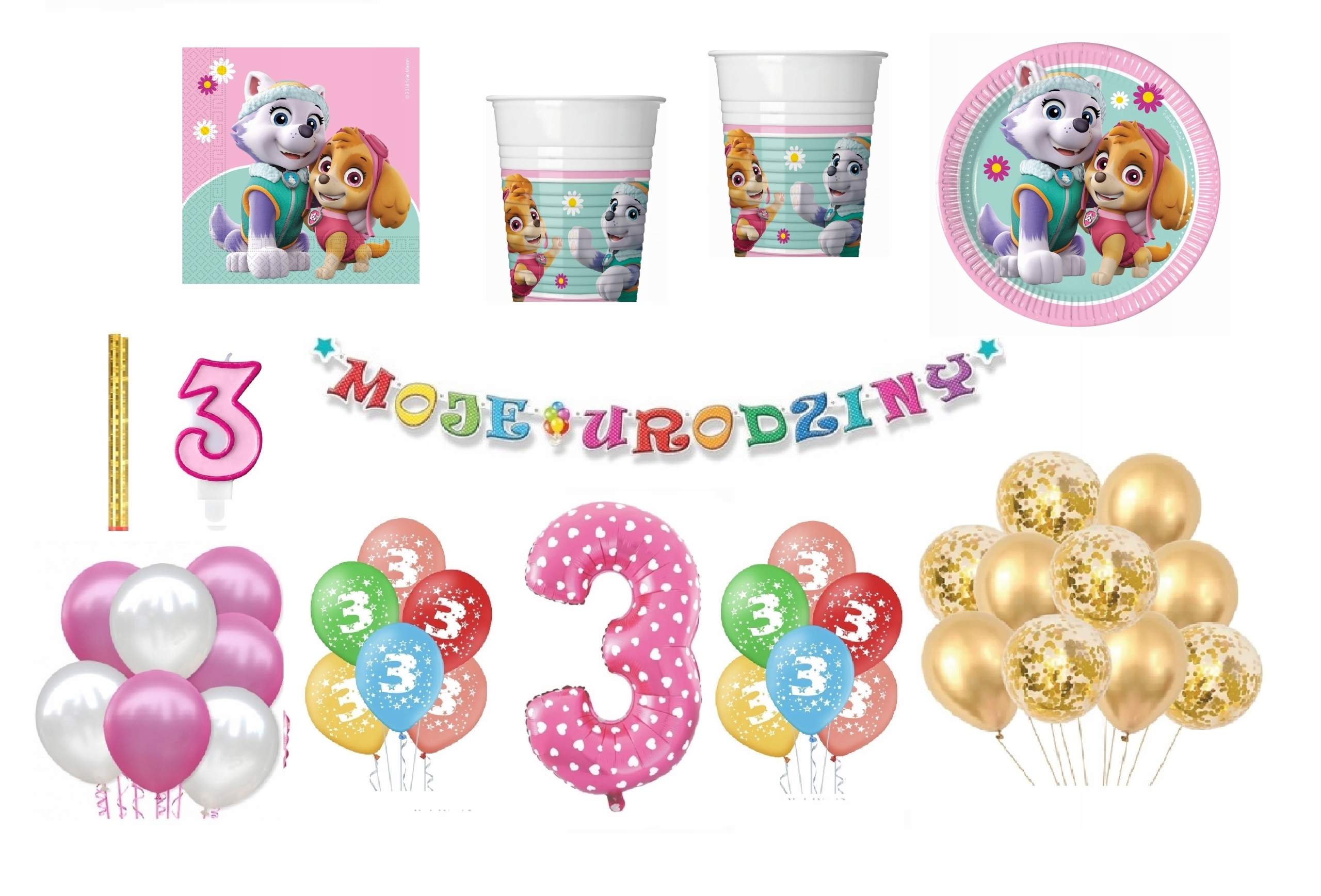 

Zestaw Paw Patrol Psi Patrol 3 Urodziny Balony