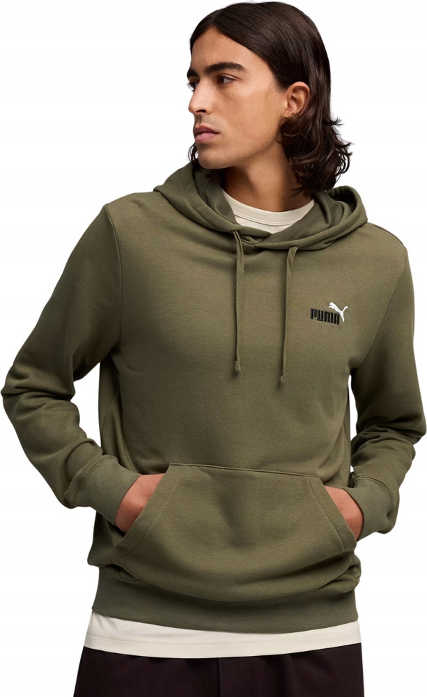 Pánská Mikina Puma Ess 2 Color Small NO.1 Logo Hoodie Olivová 684 vel. M