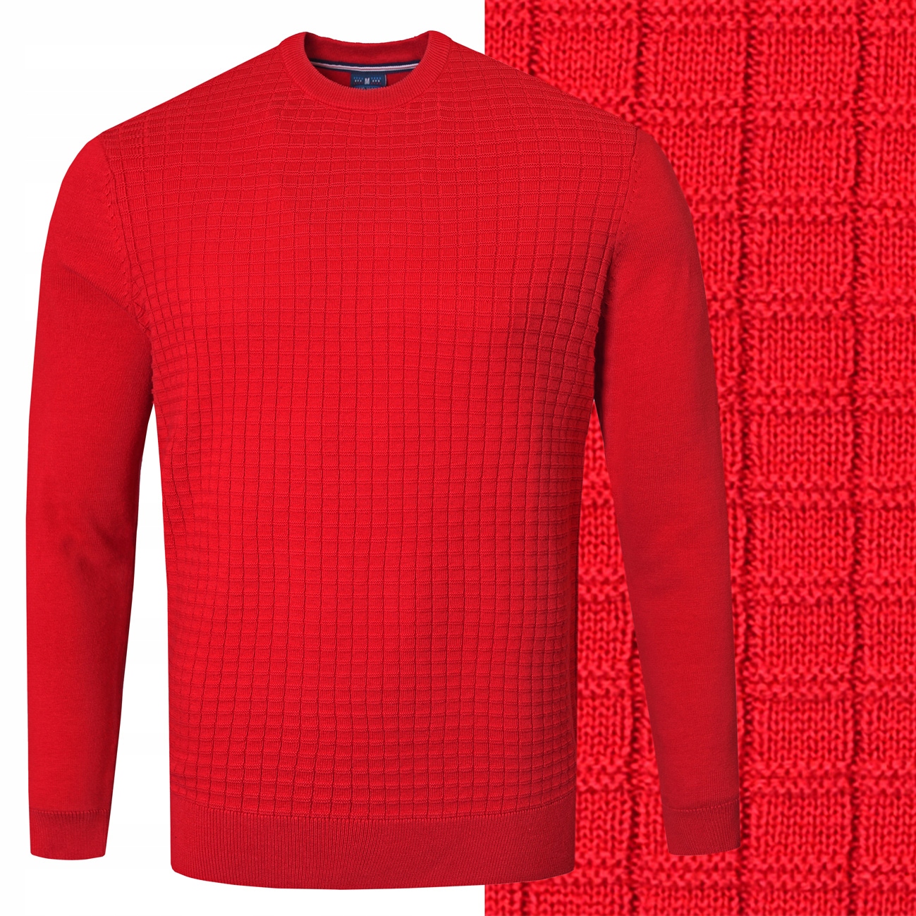 Elegantní pánský svetr Klasický Červený Bavlněný L Pako Jeans