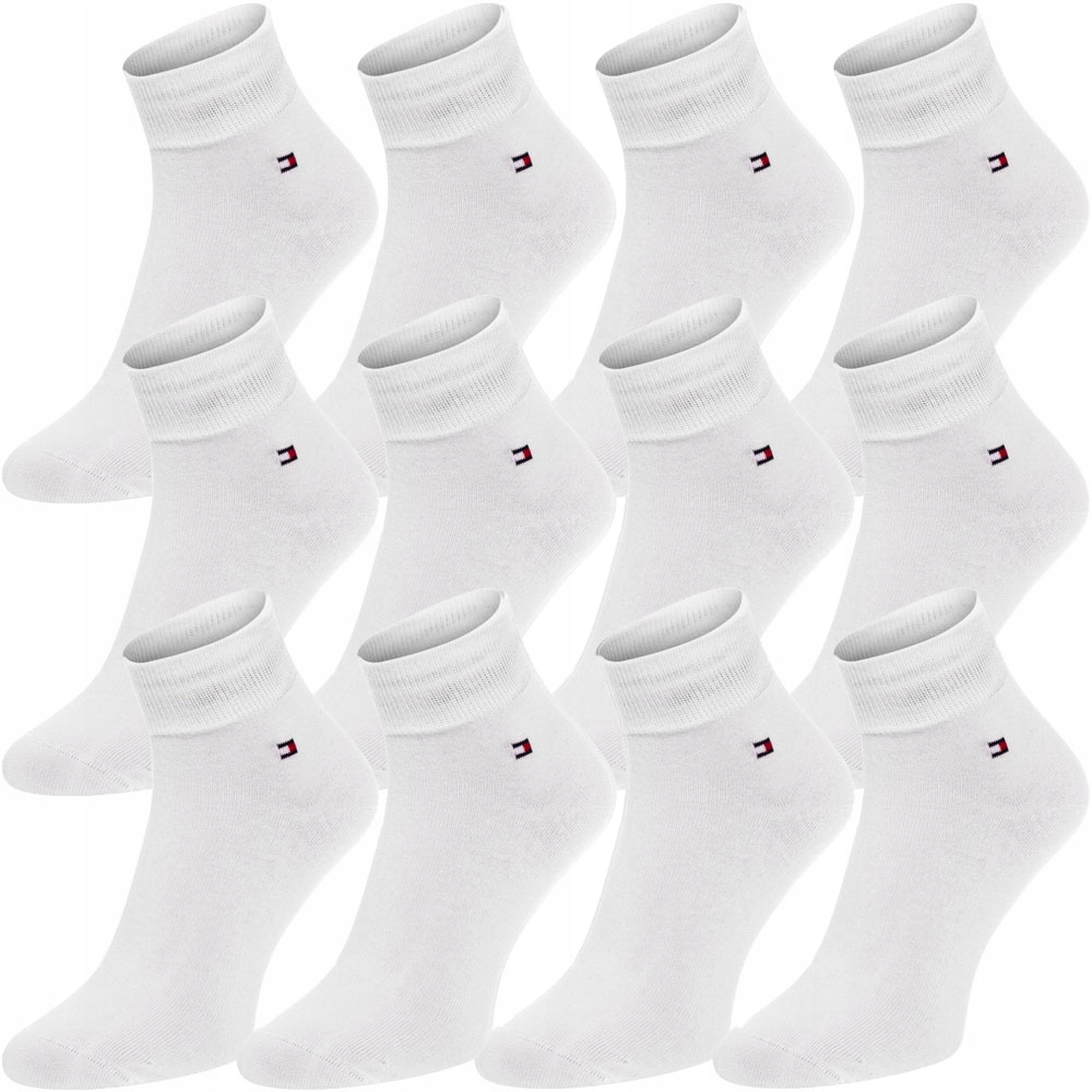 Ponožky Tommy Hilfiger 12P Bílé Kotníkové Ponožky vel. 39-42