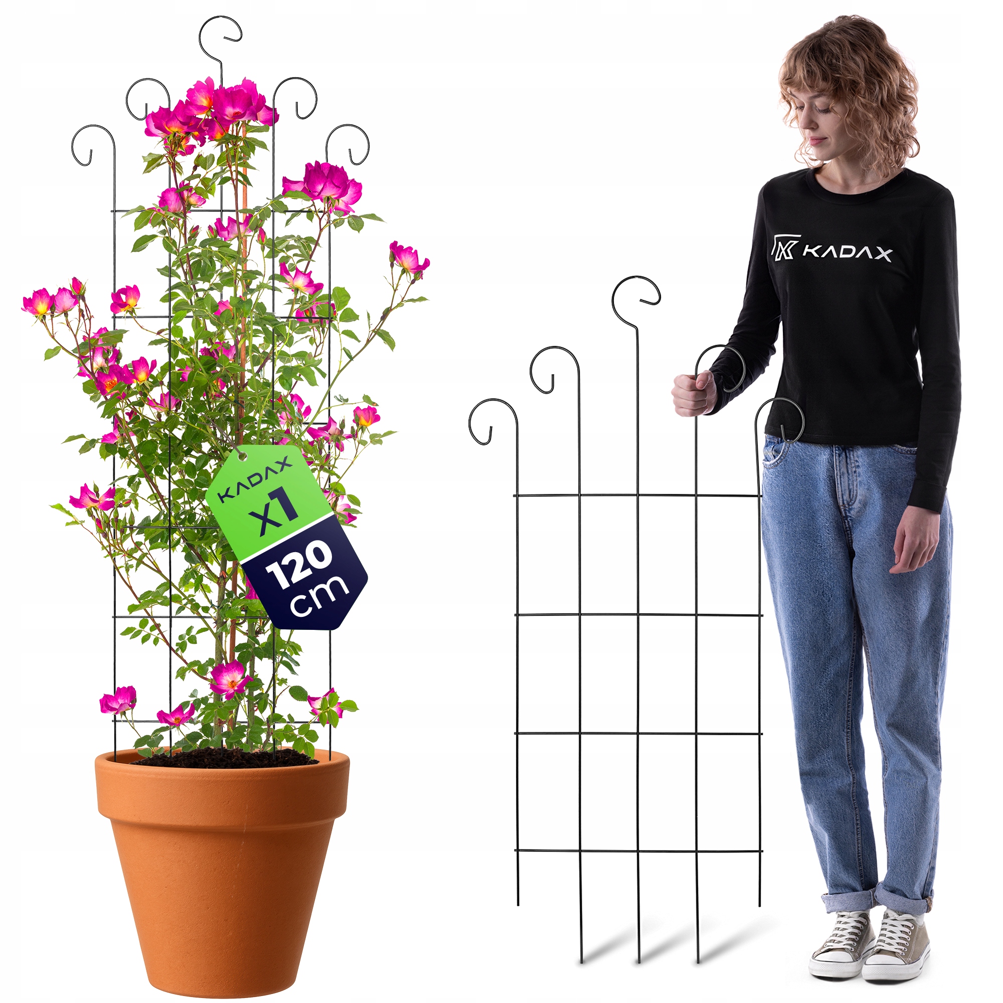 PODPORA DO ROŚLIN 120 cm PERGOLA OGRODOWA KWIATÓW RÓŻ METALOWA KRATKA