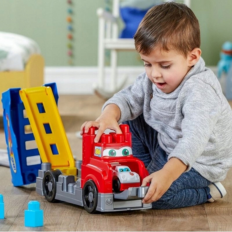 BOUWBLOKKEN MEGA BLOCKS BOUWEN & RACE TRUCK + SPEELGOED TRUCK MET GELUID FVJ01 Aantal stuks 11