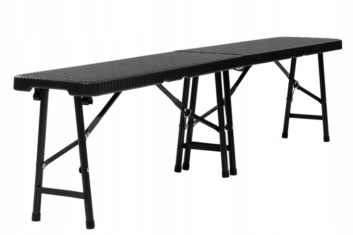 Ławka Ogrodowa Cateringowa Bankietowa Składana Rozkładana 183x30cm czarna