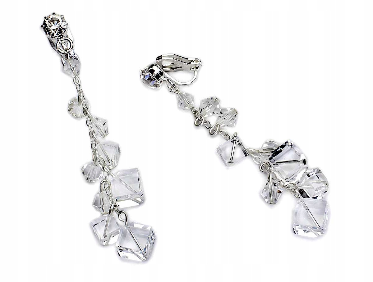 

Długie Klipsy Ślubne Swarovski Kryształy Kiara