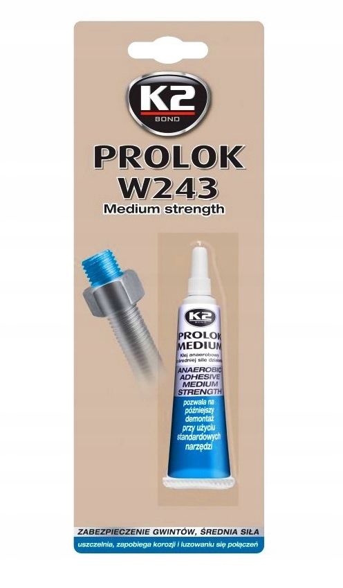 

K2 Prolok Medium 6 ml Do blokady śrub, niebieski