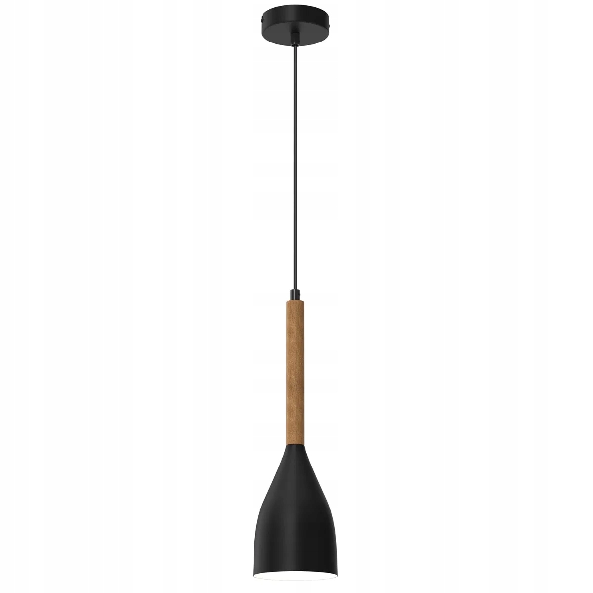 Závěsná lampa bodová černá hnědá dřevěná nad stůl barový ostrov Luminex