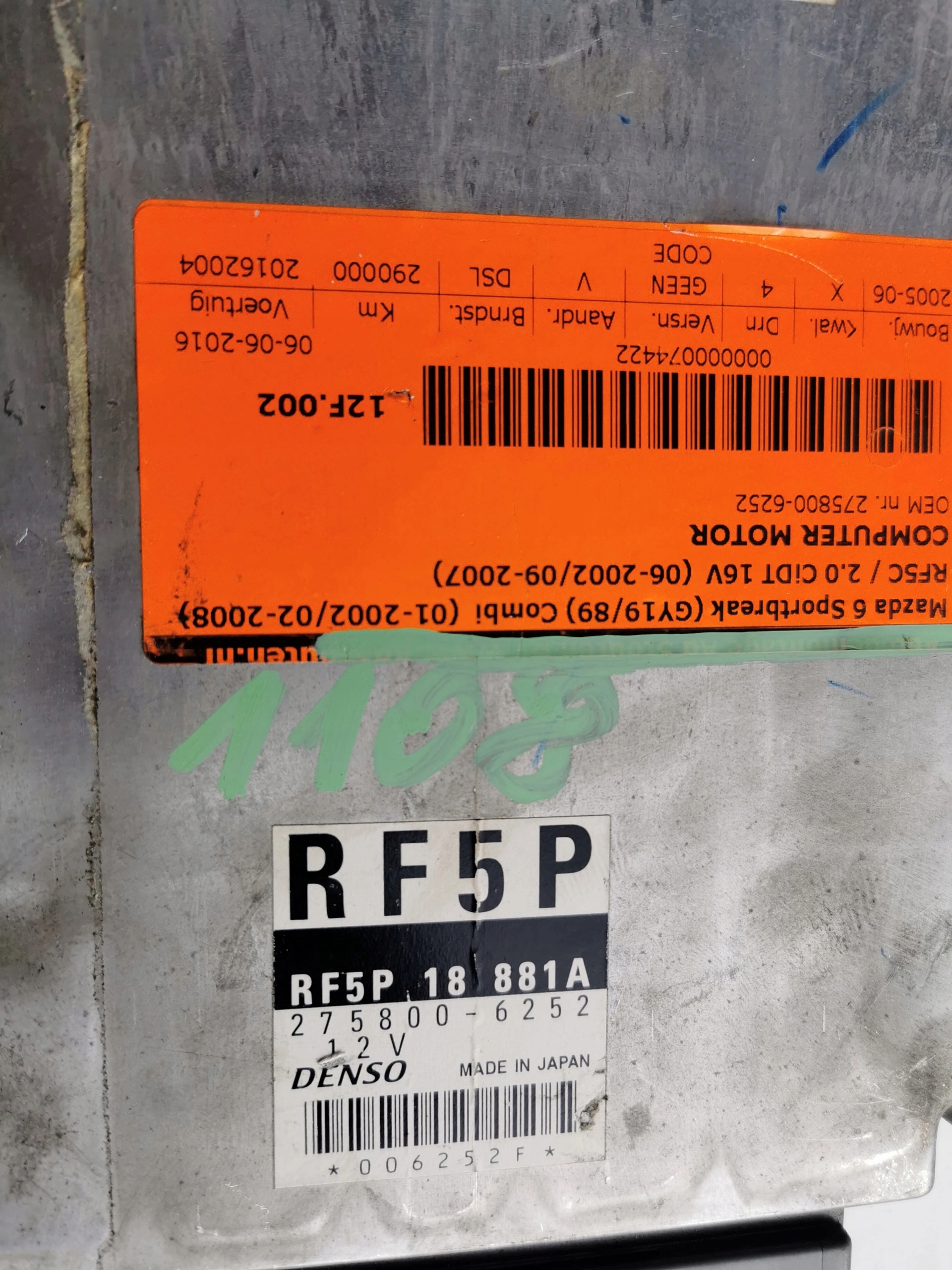 MAZDA 6 2.0D RF5P18881A 275800-6252 Computer ECU