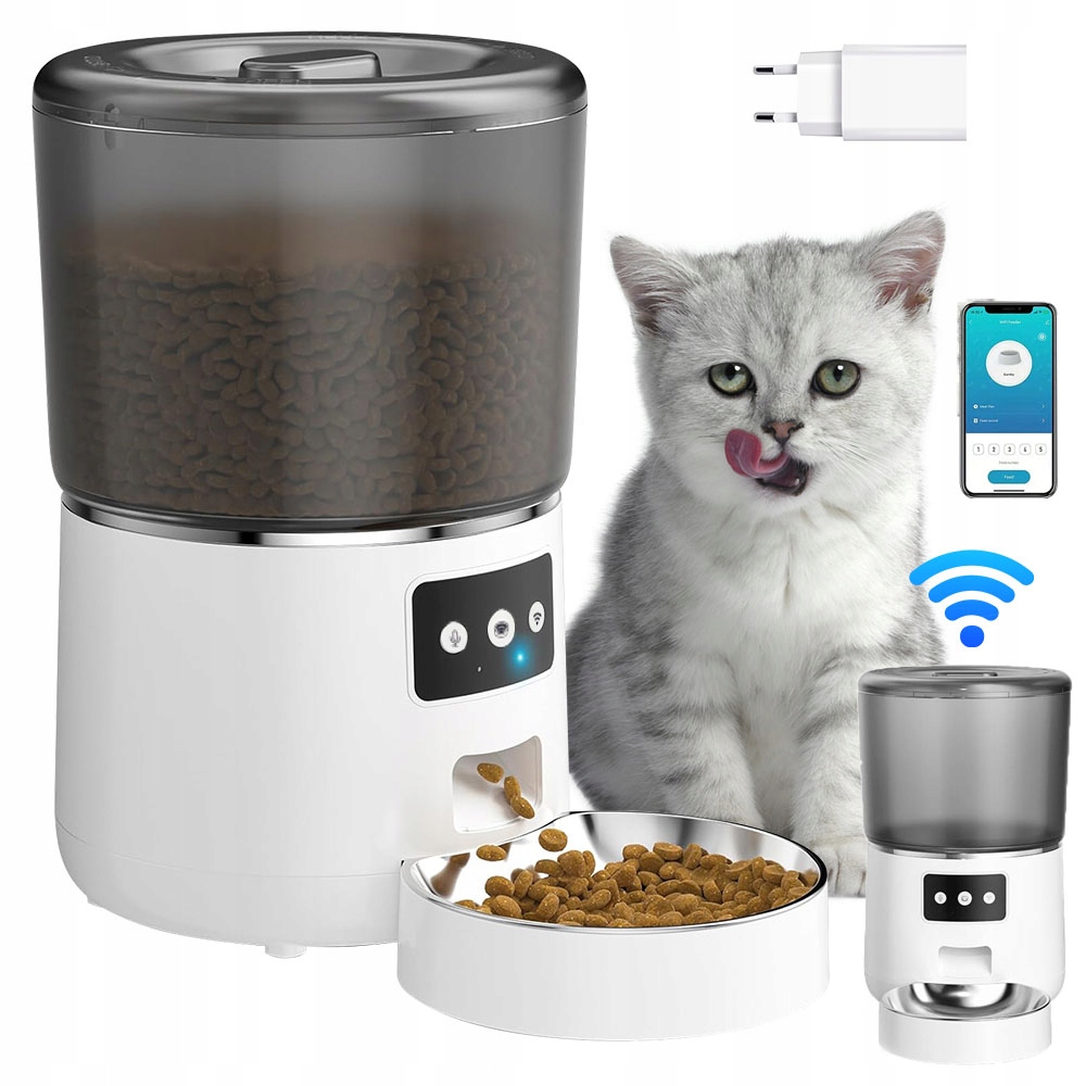 4 L Automatický Wifi Podavač Krmiva Inteligentní Bílá Zástrčka/akumulátor