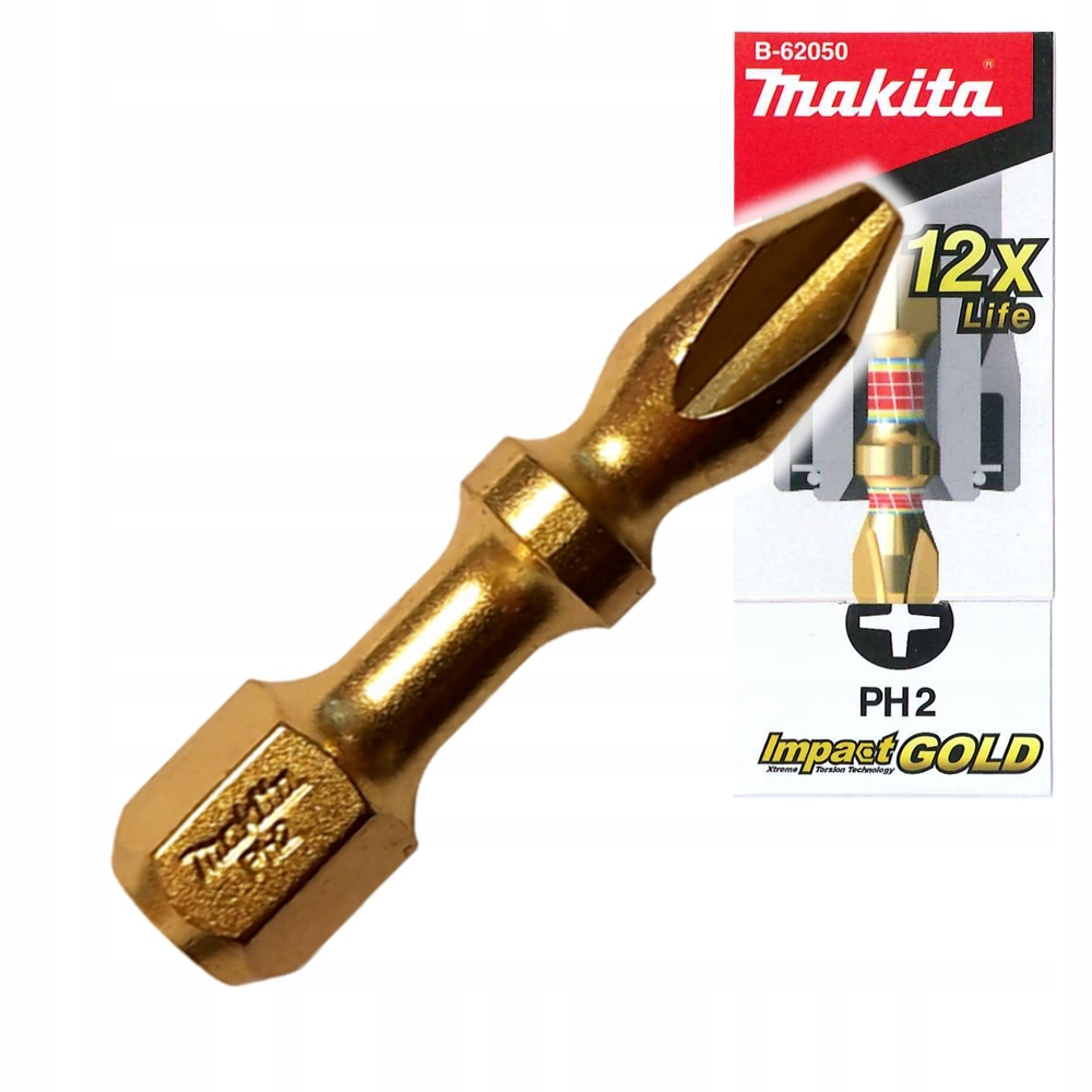 

Końcówka Bit udarowy Makita PH2-30mm Impact Gold