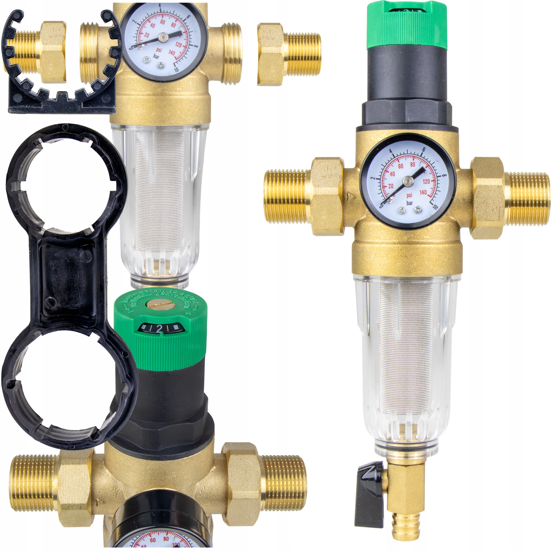 Reduktor Regulator Ciśnienia Wody 1" Samoczyszczący Z Filtrem Manometr 1cal