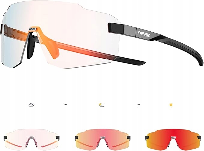 Kapvoe Fotochromatyczne okulary rowerowe ochrona UV400