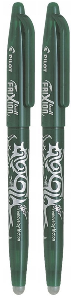 DŁUGOPIS ZMAZYWALNY PILOT FRIXION BALL 0.7mm ZIELONE PIÓRO WYMAZYWALNE x2