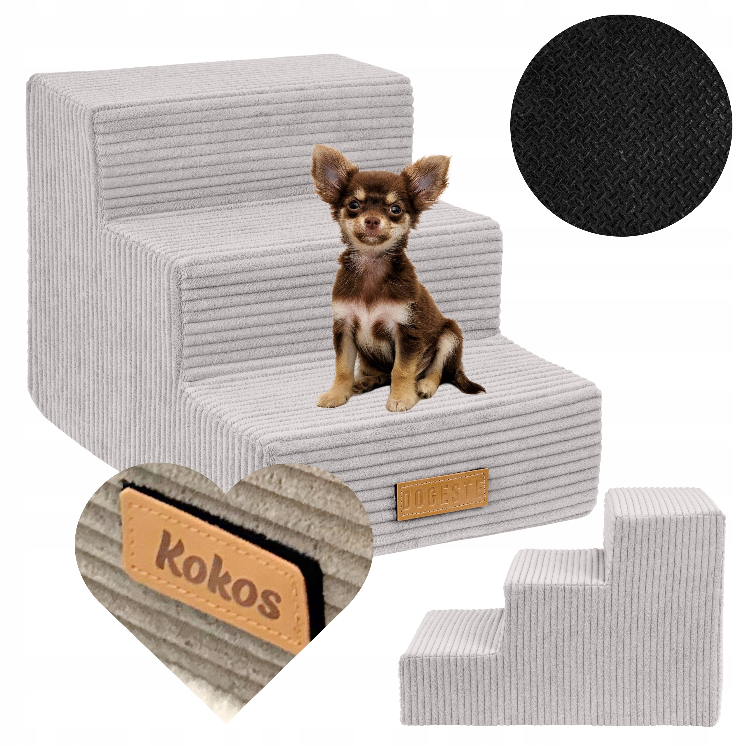 Schodiště pro psa kočku Schody 3 stupně rampa plošina 32 cm Gravírování jméno Bonus