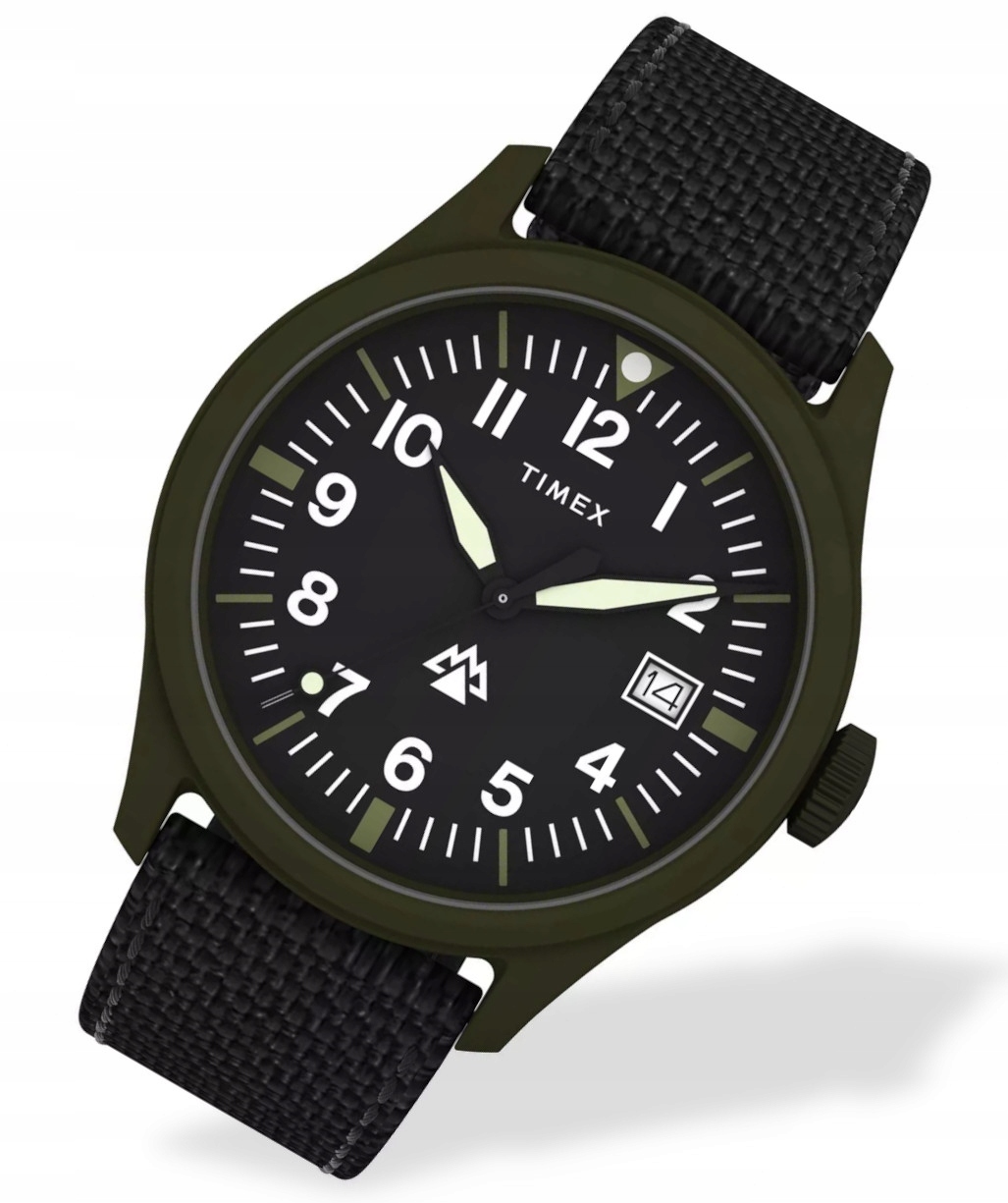 Indikační pánské hodinky na černém pásku Timex TW2W34400 Datumovka Gravírování