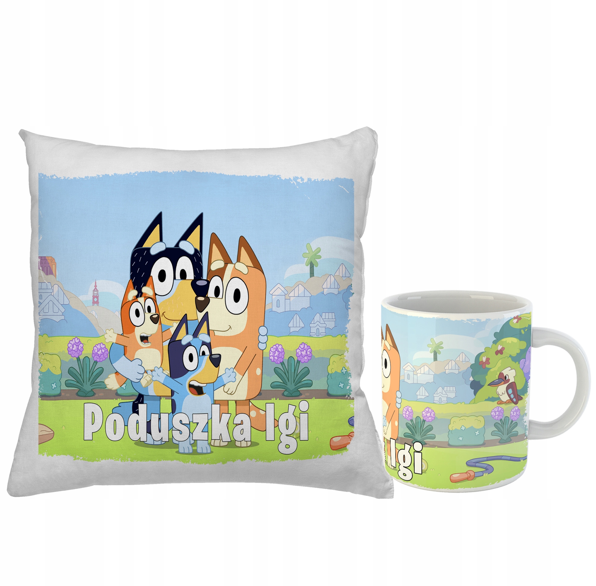

Kubek Poduszka blue Bluey Imię Dziecka