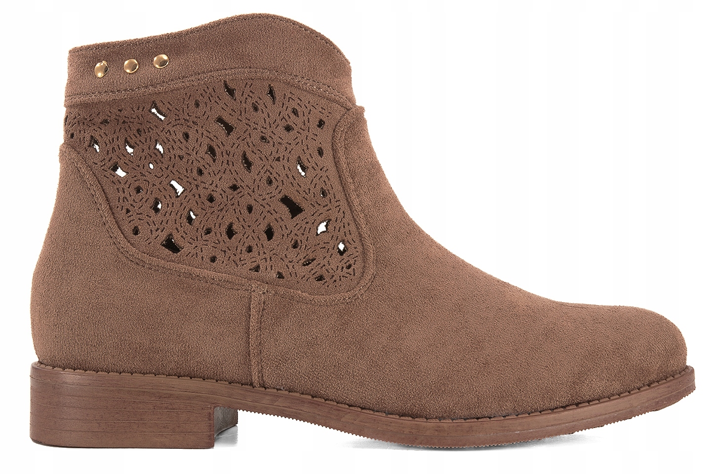 Kotníkové Boty ažur Semiš S.barski HY51-113 coffe vel.36