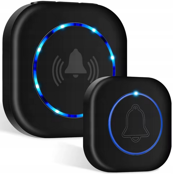 Bezprzewodowy dzwonek do drzwi czarny