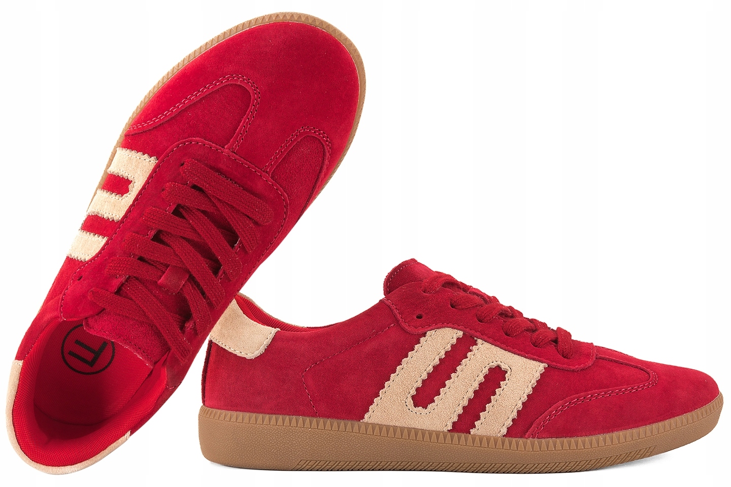 Filippo DP7549 Kožené Sportovní Polobotky Semišové Tenisky červené 41