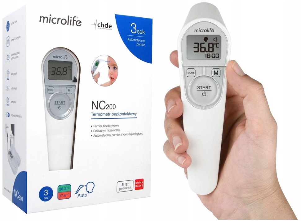 

Microlife Nc 200 termometr bezdotykowy plus Etui