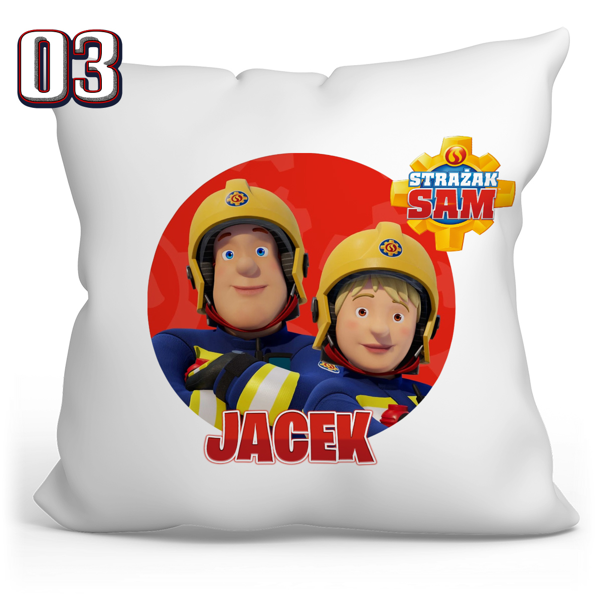 PODUSZKA BIAŁA STRAŻAK SAM Tematyka, motyw STRAŻAK SAM