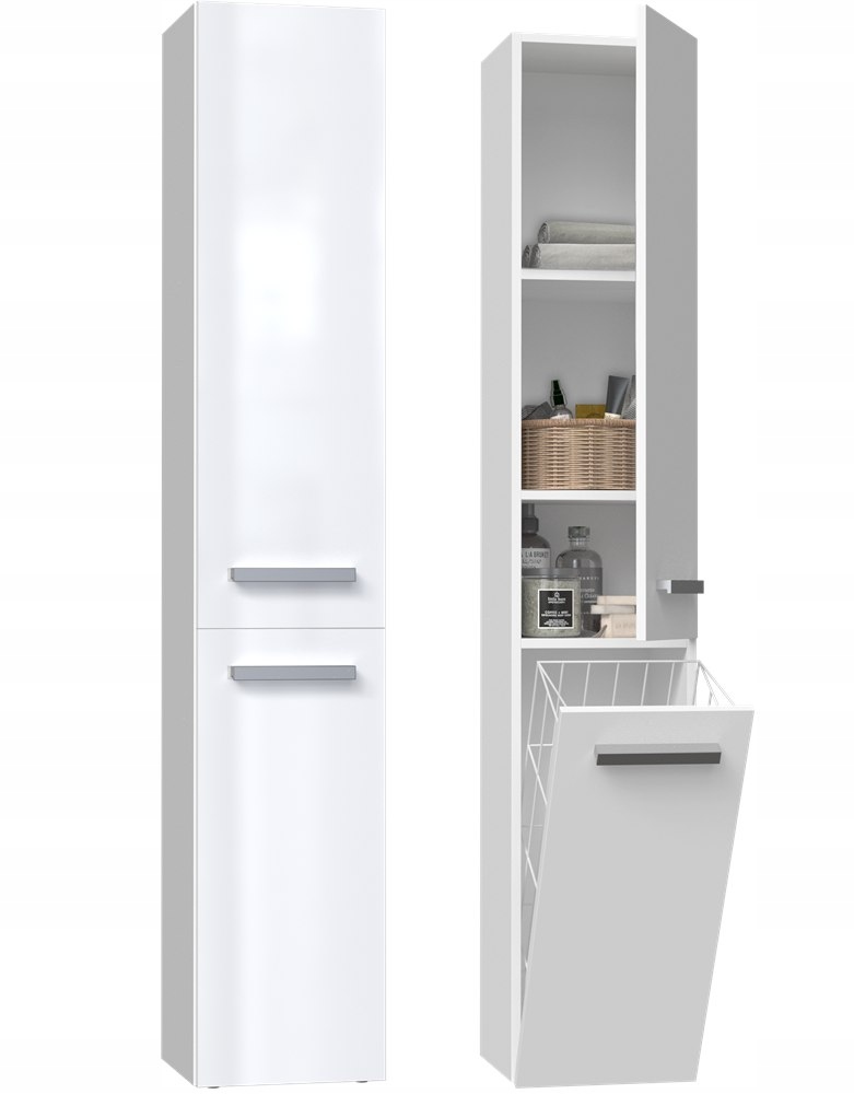 SZAFKA ŁAZIENKOWA REGAŁ SŁUPEK NEL IV BIAŁY POŁYSK