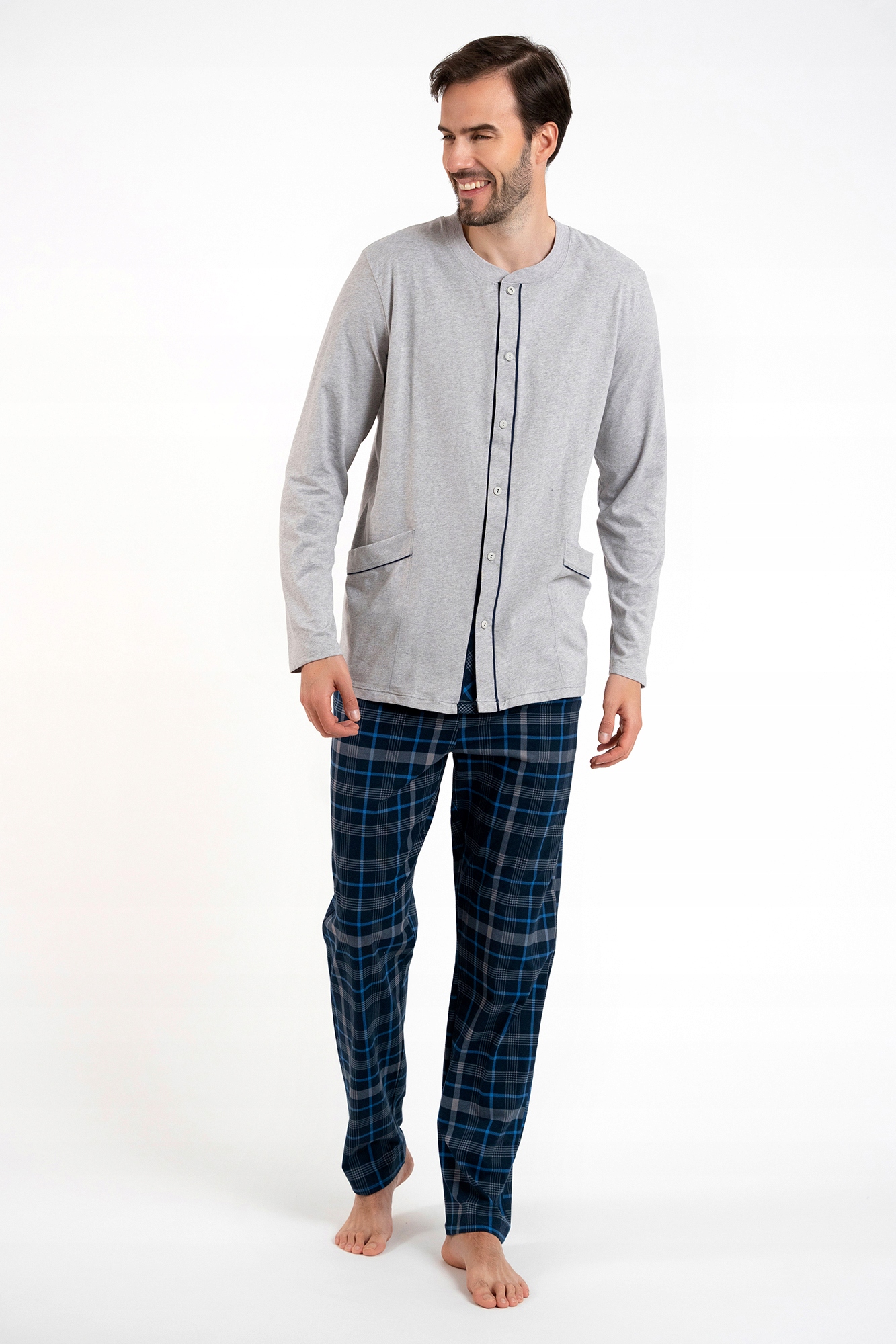 Pánské pyžamo Jakub šedé XL Italian Fashion