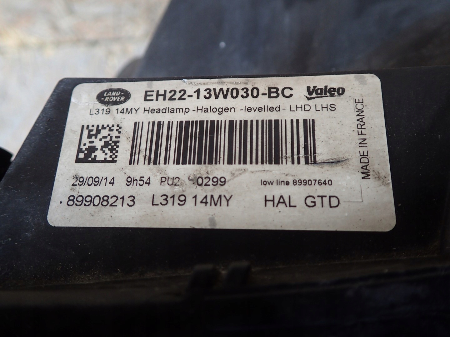 light left LAND ROVER DISCOVERY 4 IV L319 LIFT