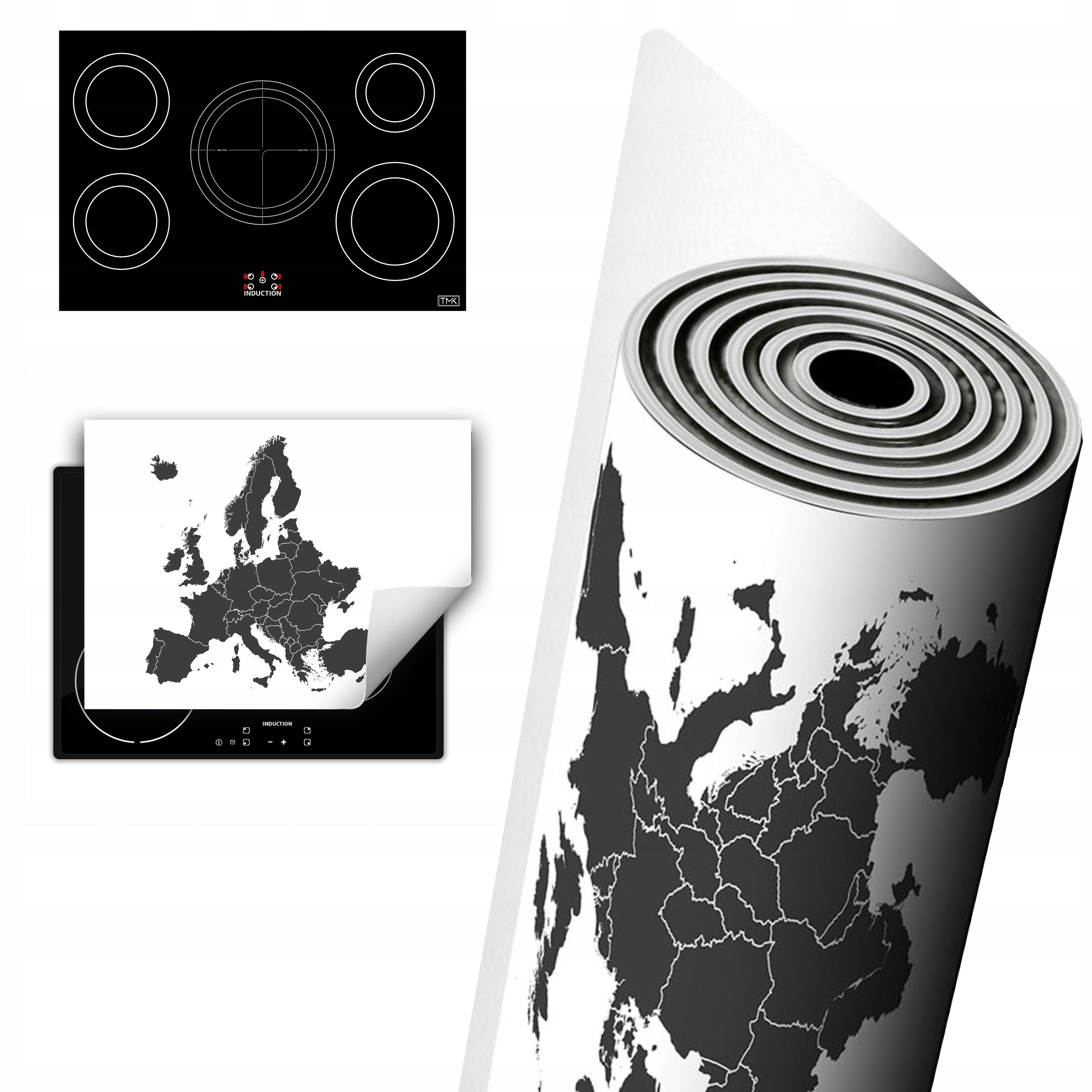 Vinylová Ochrana Na Indukci Desky 80x52 Bílá karta