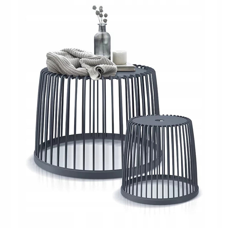 KOSZ DRUCIANY STOLIK CLUBO SET ANTRACYT 35L + 50L Marka Prosperplast