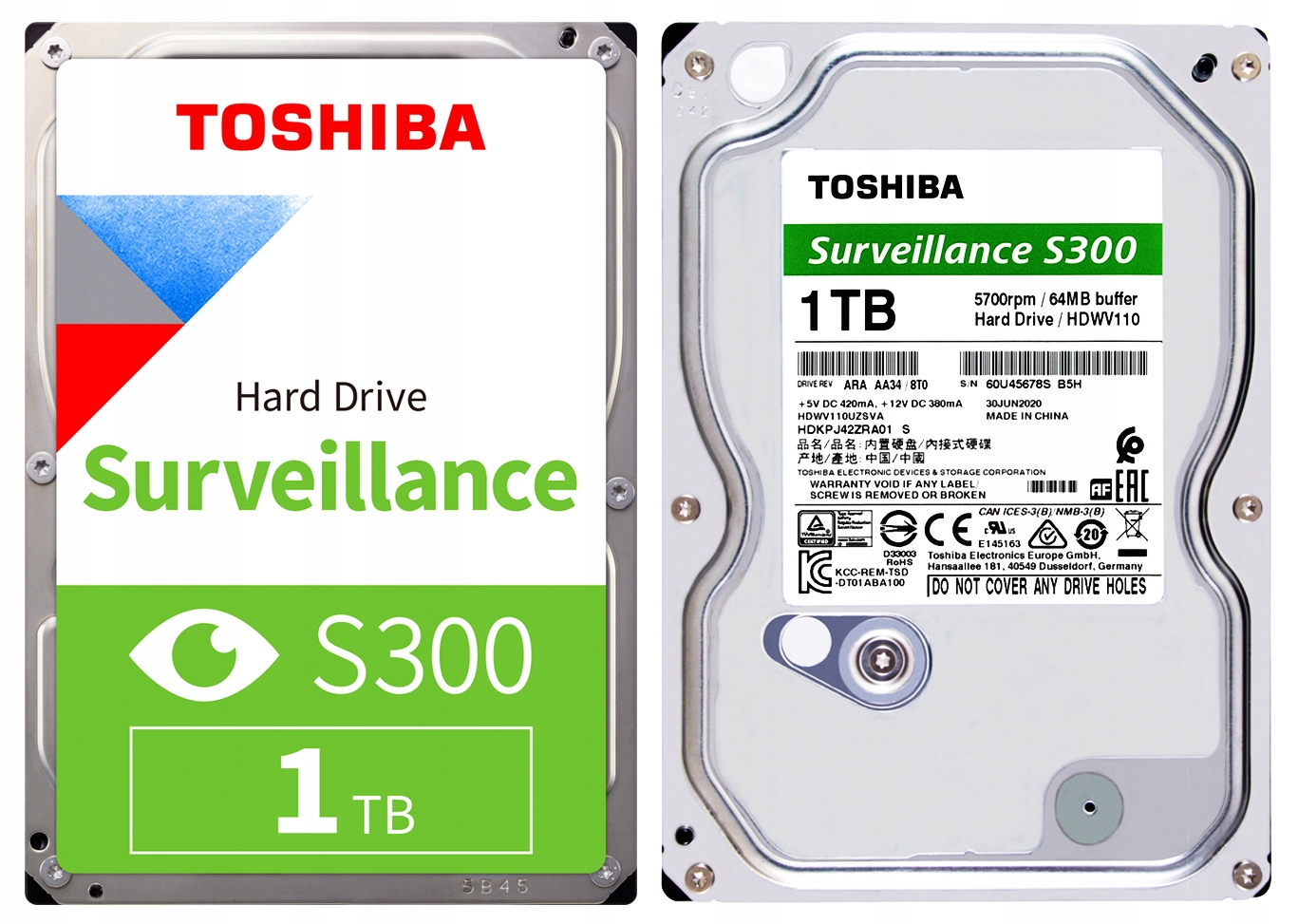 

Dysk 1TB Toshiba S300 Surveillance HDWV110UZSVA