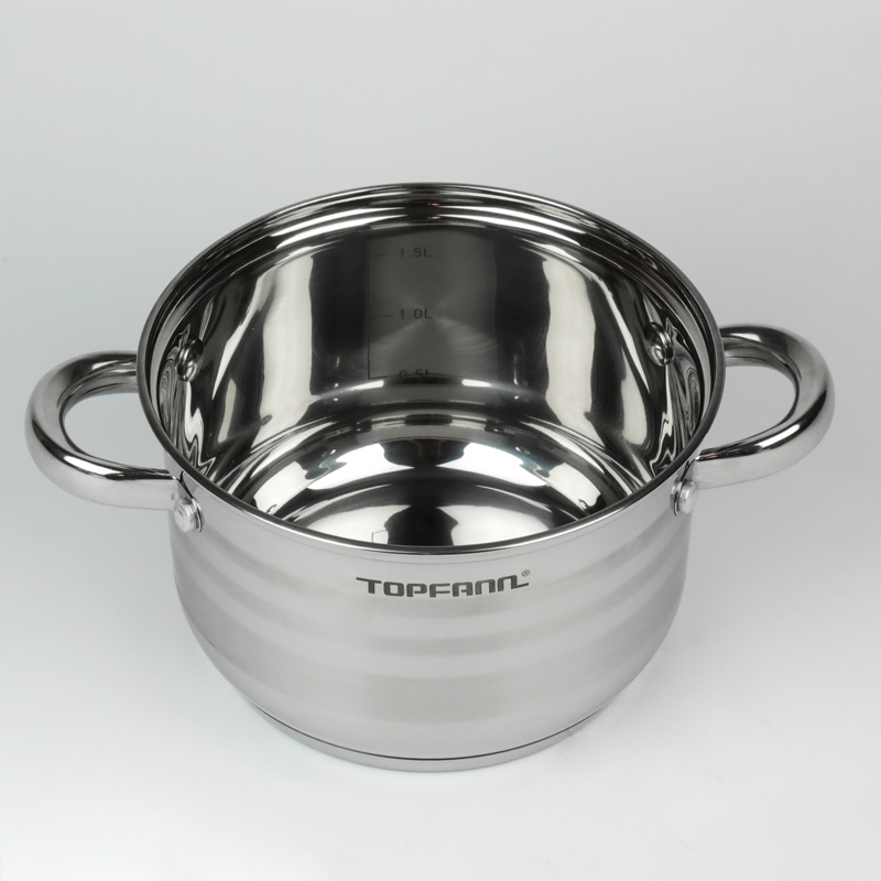 GARNEK ZE STALI NIERDZEWNEJ 16 CM Z POKRYWKĄ 1,5L Marka Topfann