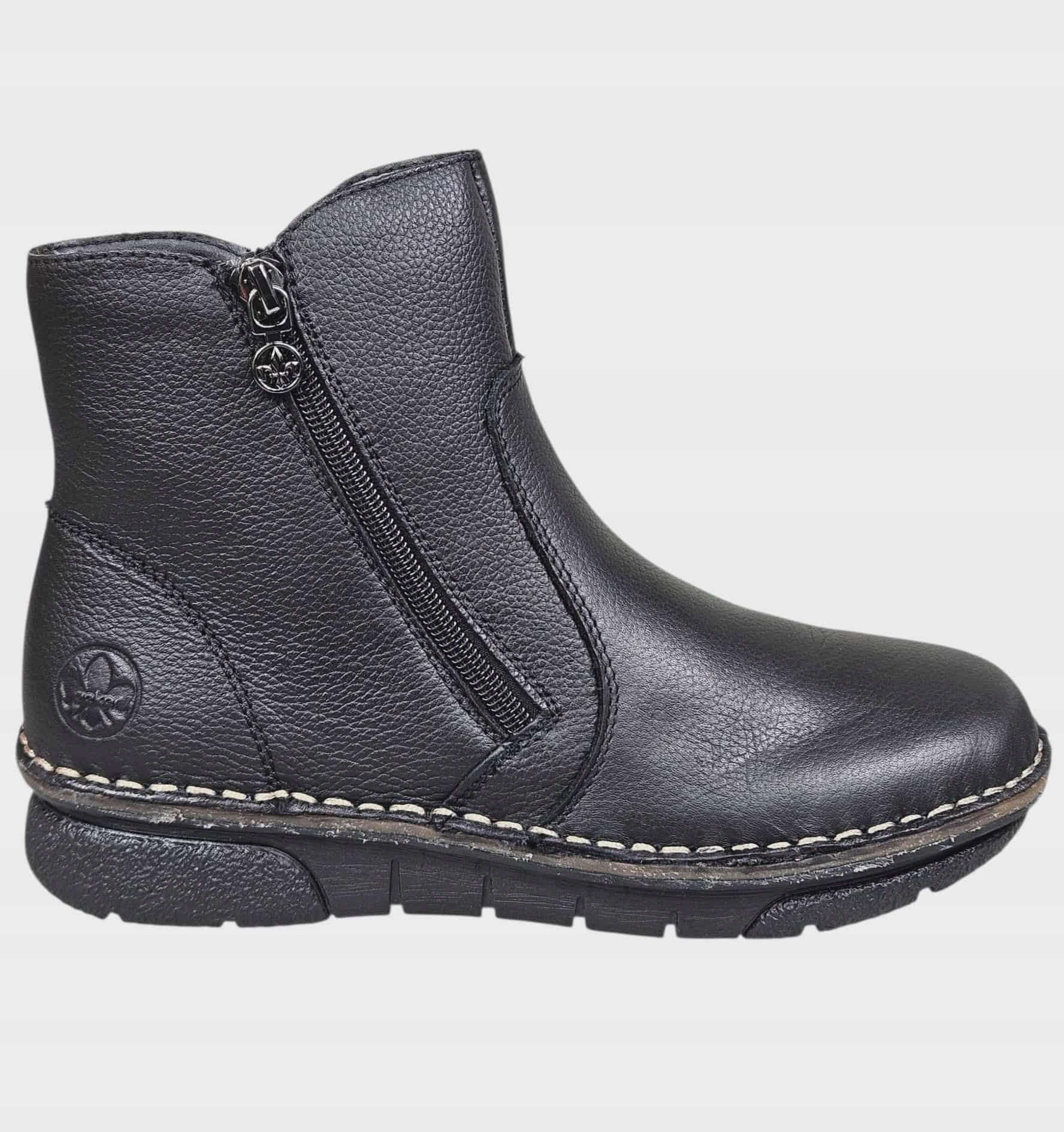 Rieker Dámské Kotníkové Boty se 2 zipy 73365-00 Černé, vel. 36