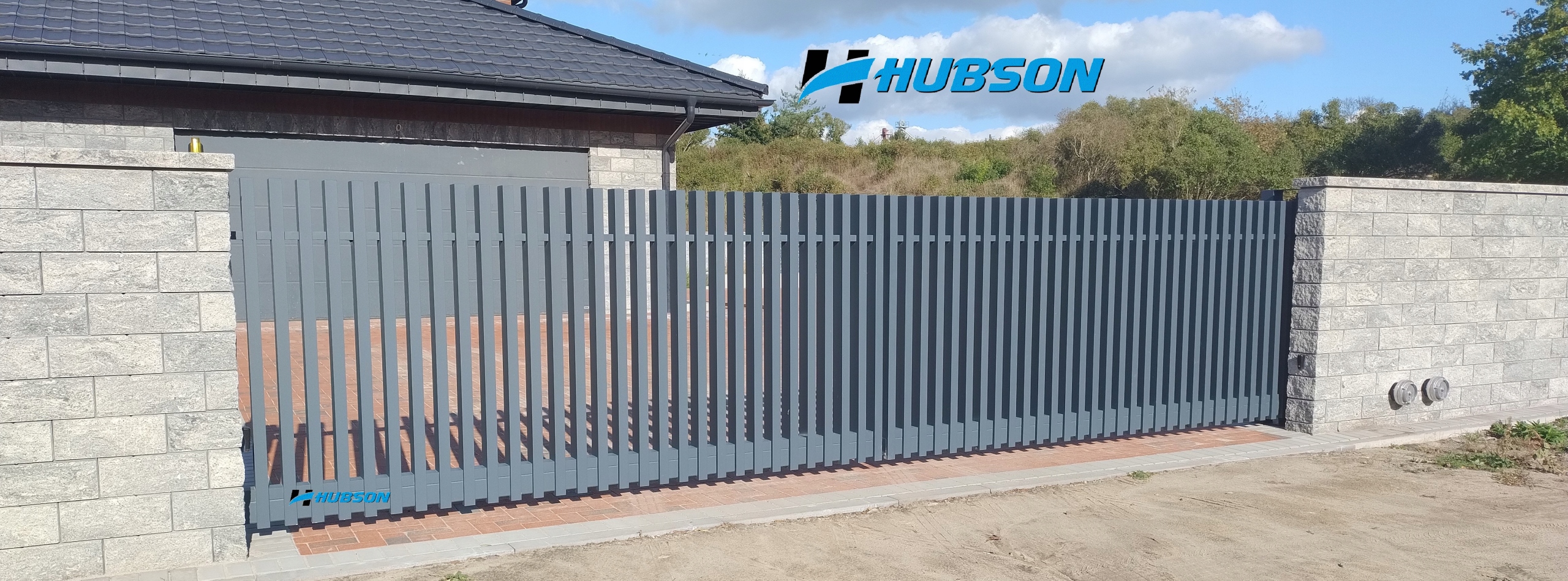 Brama Grzebieniowa Aluminiowa Nowoczesna Pionowa Furtka Ogrodzenie Kolor szary