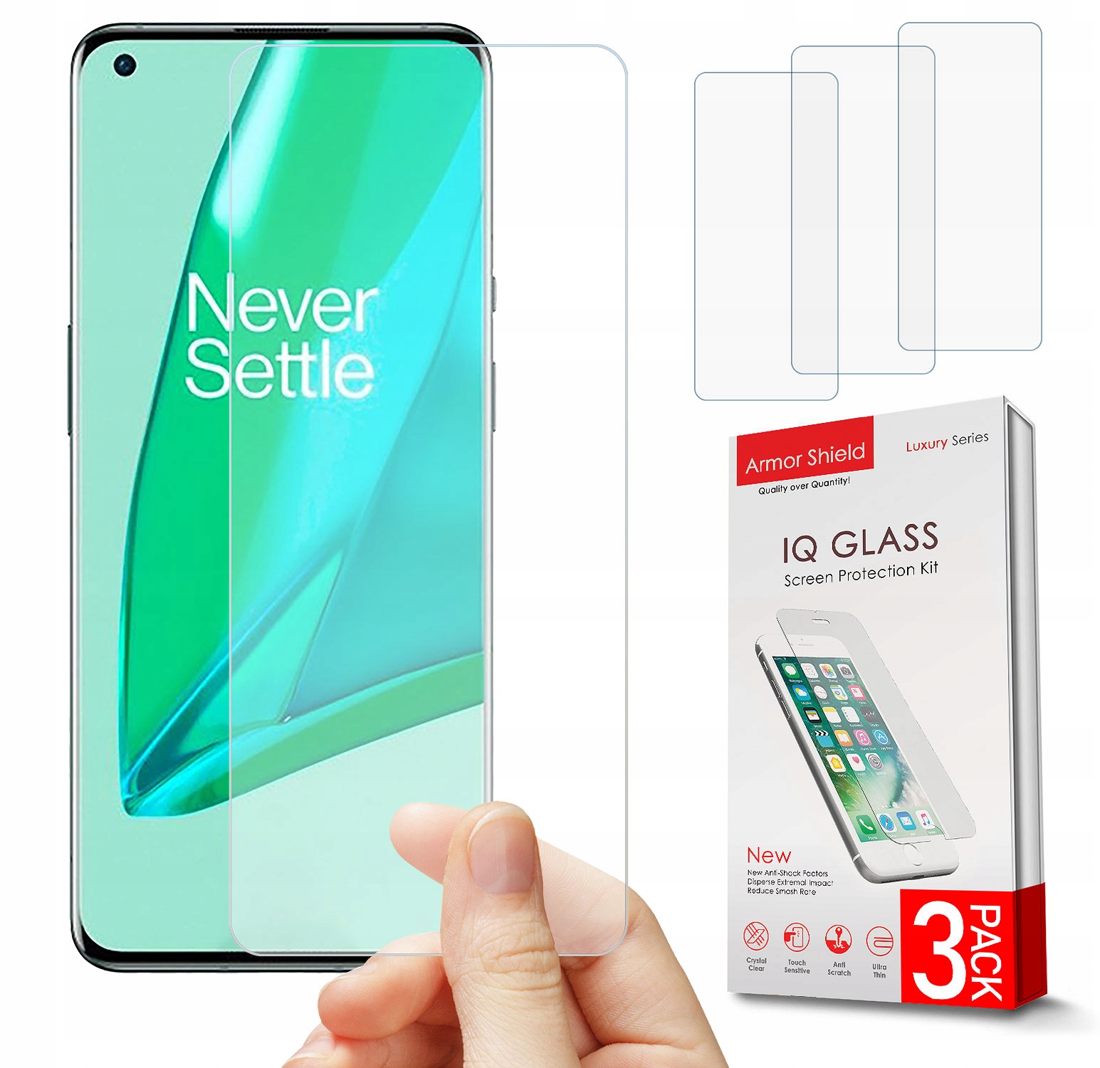 3w1 NAJMOCNIEJSZE SZKŁO PANCERNE SZYBKA NA TELEFON ONEPLUS 9 PRO