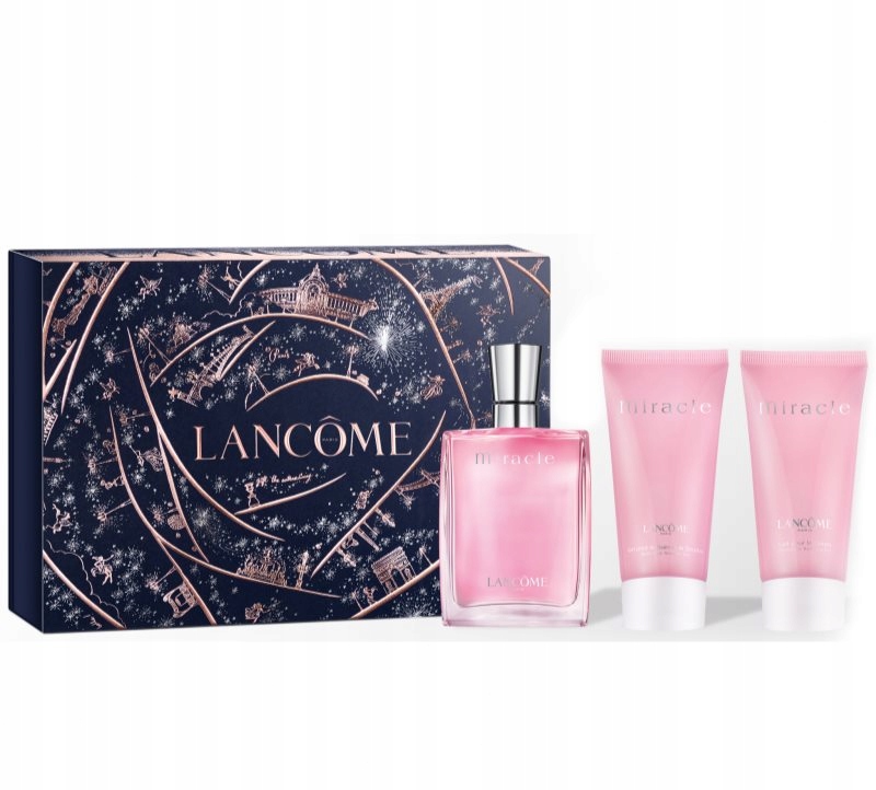 Lancome zestaw Miracle perfum 30ml, żel do kąpieli 50ml balsam 50ml
