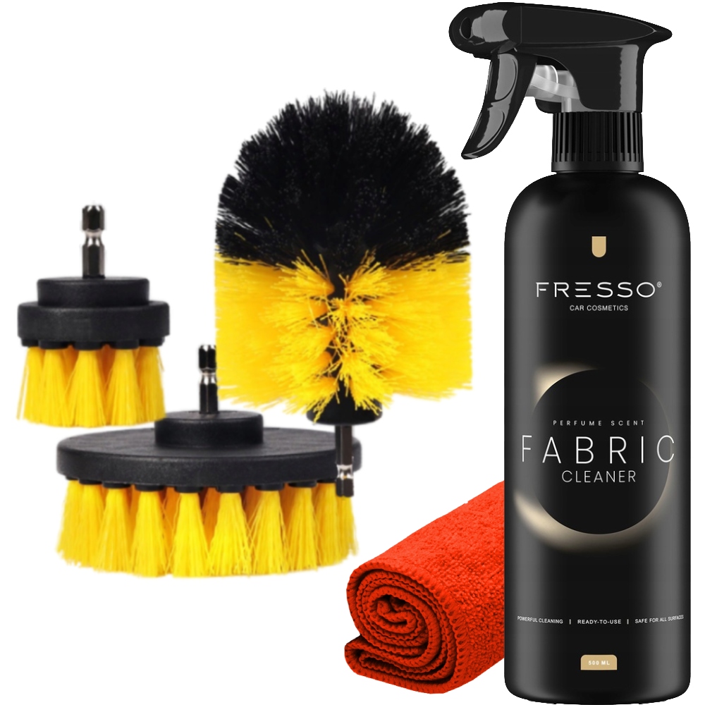 Fresso Fabric Cleaner 500ML 3 Szczotki Do Czyszczenia Foteli Tapicerki