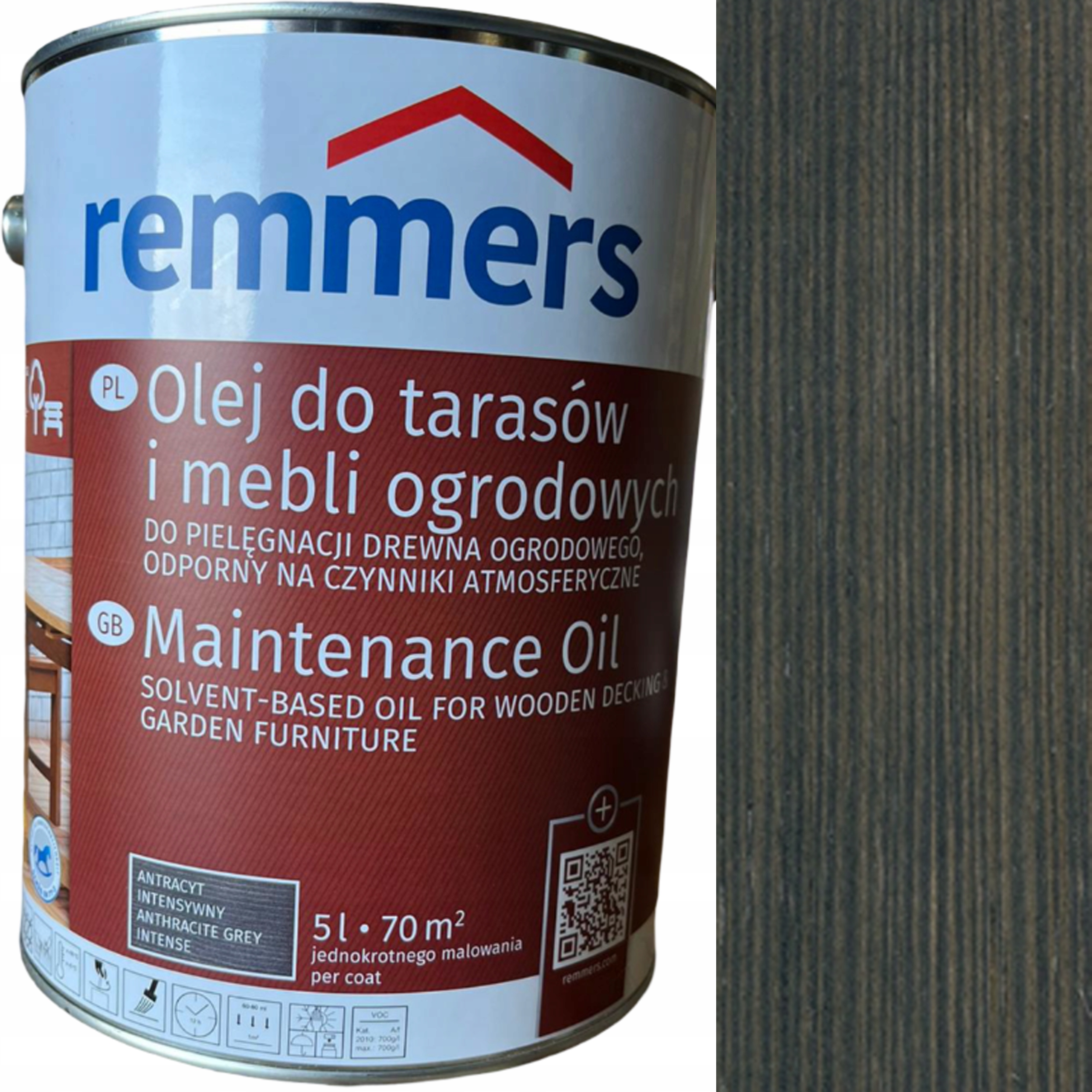Remmers olej Antracytowy Intensywny 2599 5L do drewna tarasu mebli