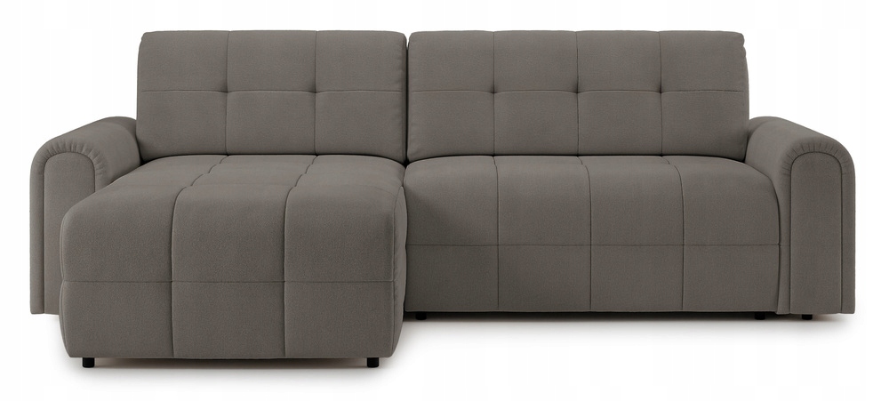 Rohová Sedací Souprava s funkcí spaní Simolla s nádobou šedohnědá šenilová levá