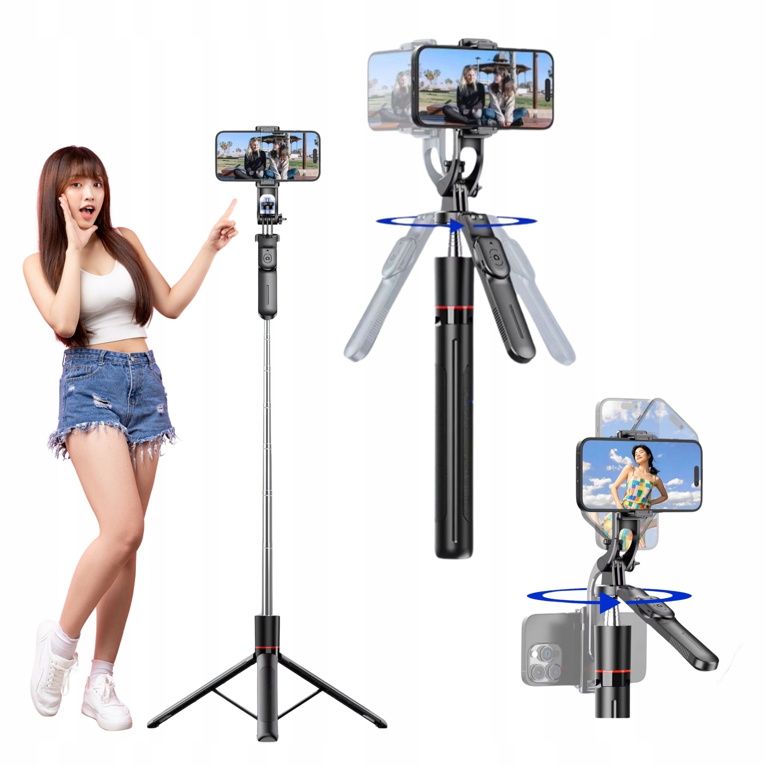 Držák Selfie Stick Stativ Pro Telefon S BLUETOOTH-360° Tripod 170 CM 3v1