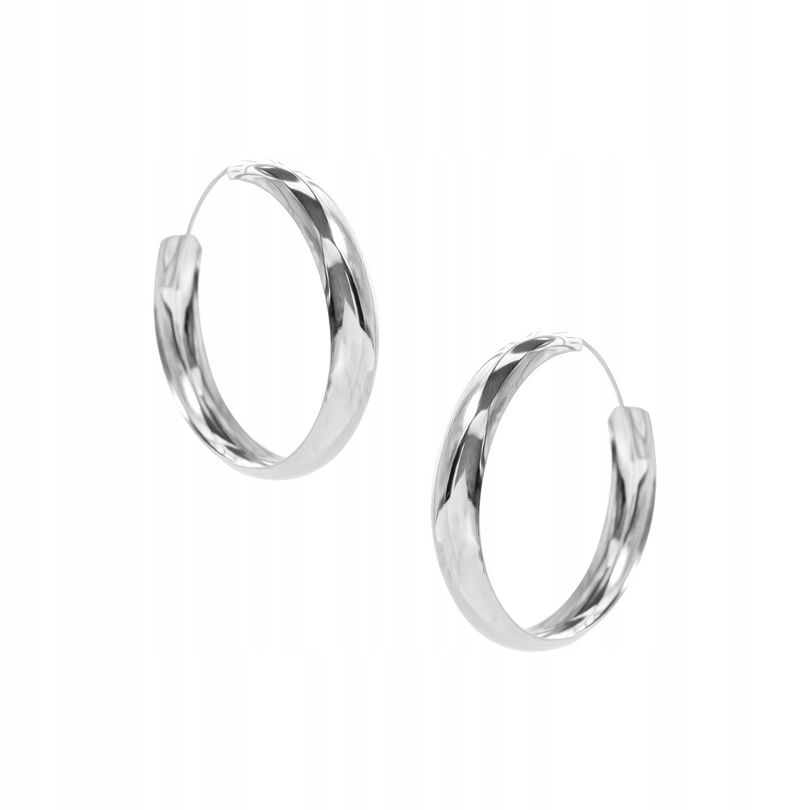 Stříbrné náušnice 925 Hladká lesklá kolečka 42 mm