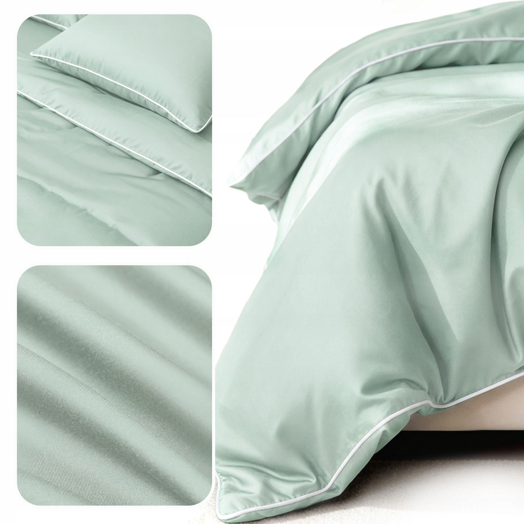 Bambusowa Pościel Z Bizą Gładka Oddychająca Naturalna 160x200 2 Poszewki