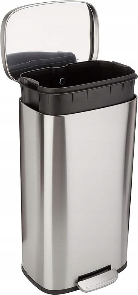 Amazon Basics 30l odpadkový koš s pedálem, satinovaný nikl, 7,9 galonů