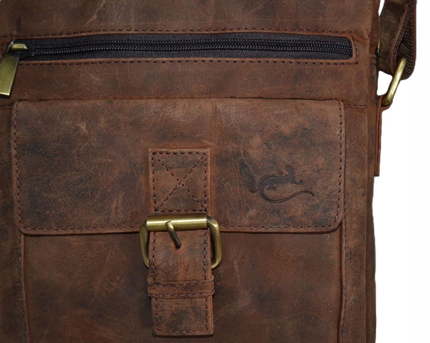 Saszetka Męska Na Ramię Brązowa Skóra Naturalna Rodzaj sportowy