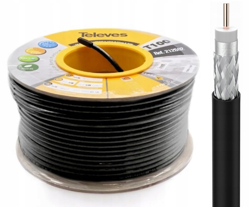 

Kabel Antenowy Koncentryczny RG6 Televes na metry