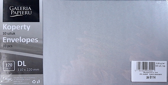 

Koperty ozdobne DL Pearl 120g Srebrny 280114