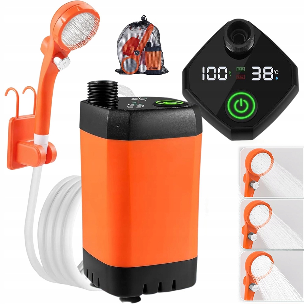 Turistická Sprcha Bezdrátová 6000 Mah S Čerpadlem A Hadicí 2 M Pro Kempování