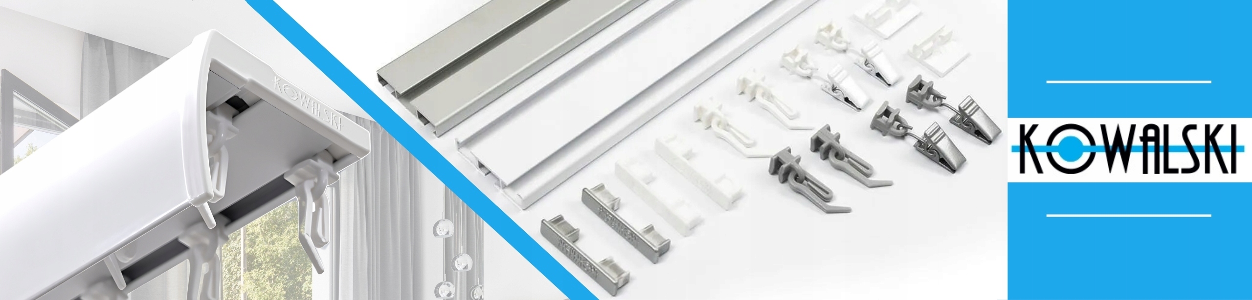 SZYNA SUFITOWA ALUMINIOWA PODWÓJNA Z OSŁONĄ 210cm SLIM KOWALSKI Marka Kowalski