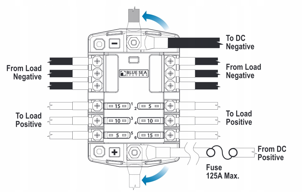 BLUE SEA PODSTAWA BEZPIECZNIKA 6 OBWODOW Parts manufacturer Other